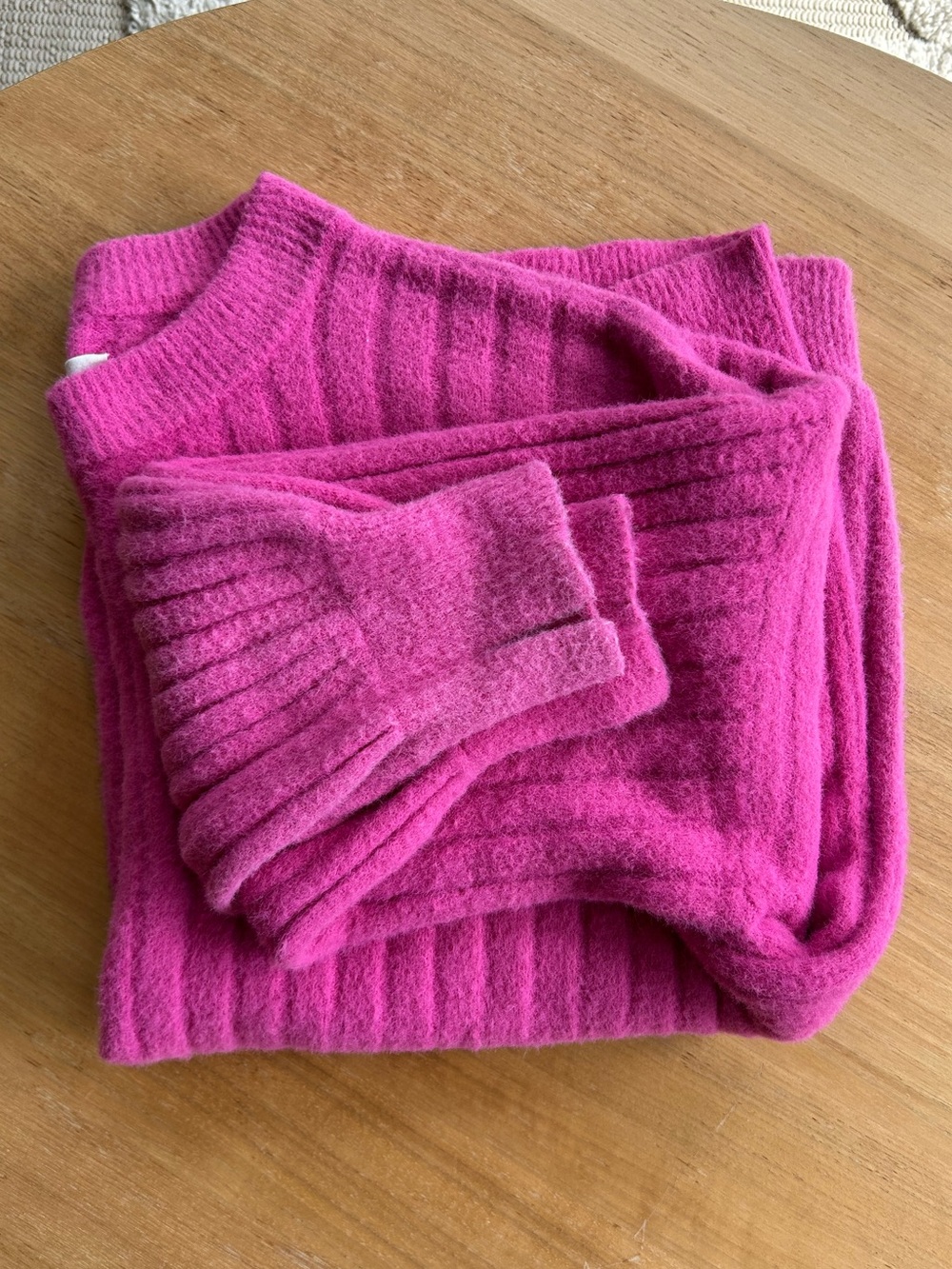 Aerie Buttercream Cozy Cosmic Pink Ribbed Sweater